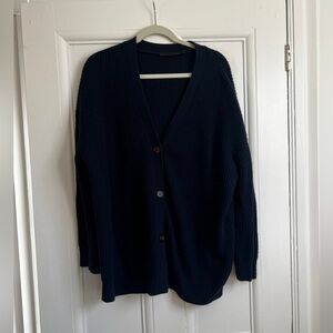 Jenni Kayne Cashmere oversized cocoon cardigan, navy, size small